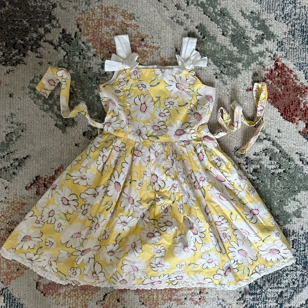 Vintage Children’s Place Girl’s Dainty Daisies Cotton Dress Fit and Flare Size 6